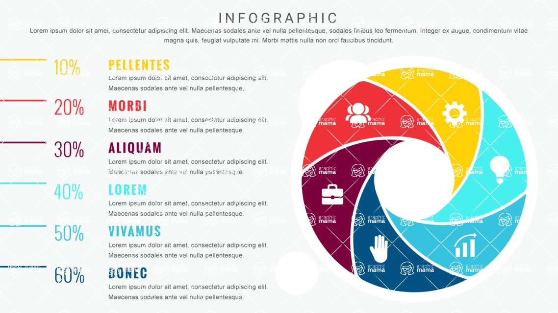 Infographic Templates Collection - Vector, Photoshop, PowerPoint, Google Slides - 6 Options Circle Infographic Template